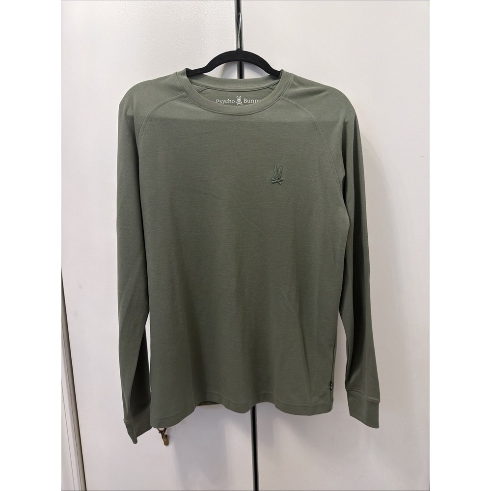 Psycho Bunny Taylor Pique Long Sleeve Tee Sea Spray 3/XS Crew Neck